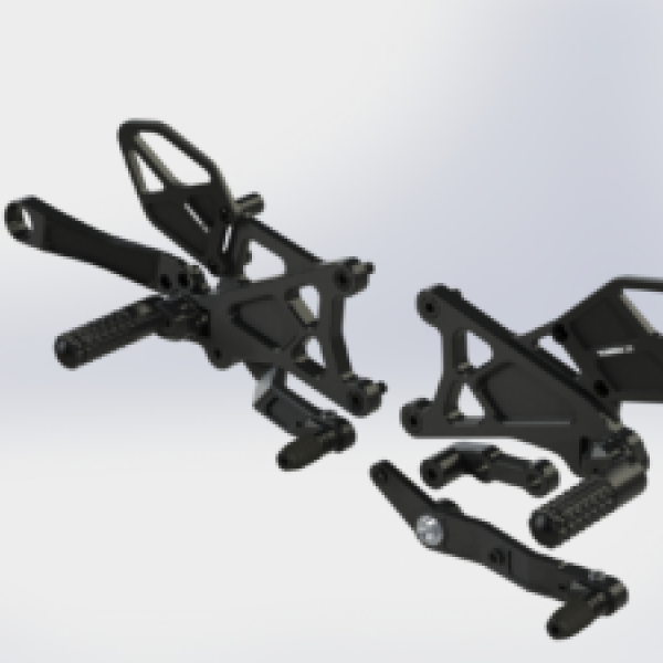 Vortex Rearsets Replacement Rear Set — Black (RS671K)