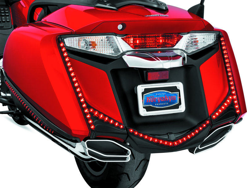Kuryakyn L.E.D. Rear Fender Tip 12-17 GL1800 Chrome Red Lens