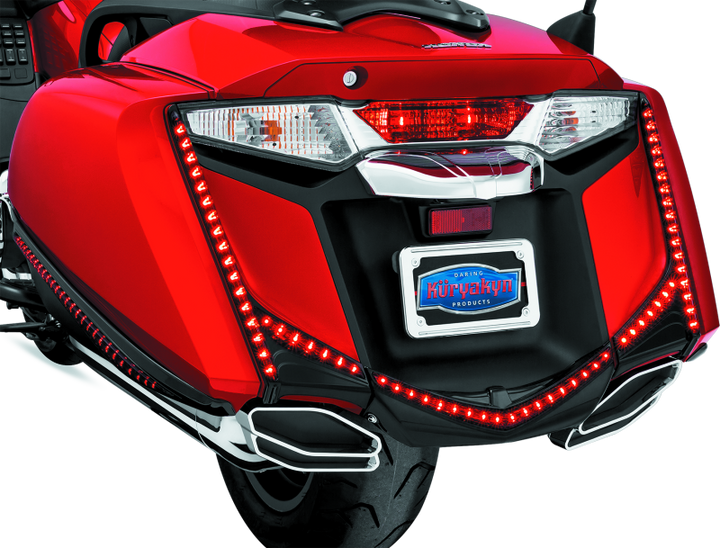 Kuryakyn L.E.D. Rear Fender Tip 12-17 GL1800 Chrome Red Lens