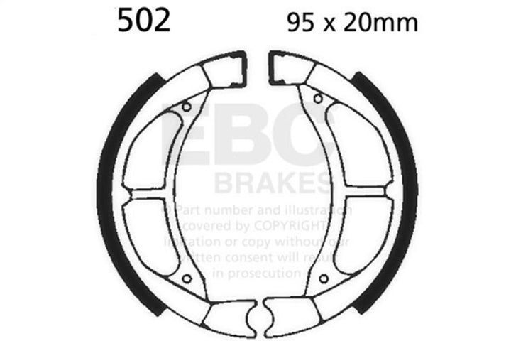 EBC 502 brake shoes — mfr catalog image