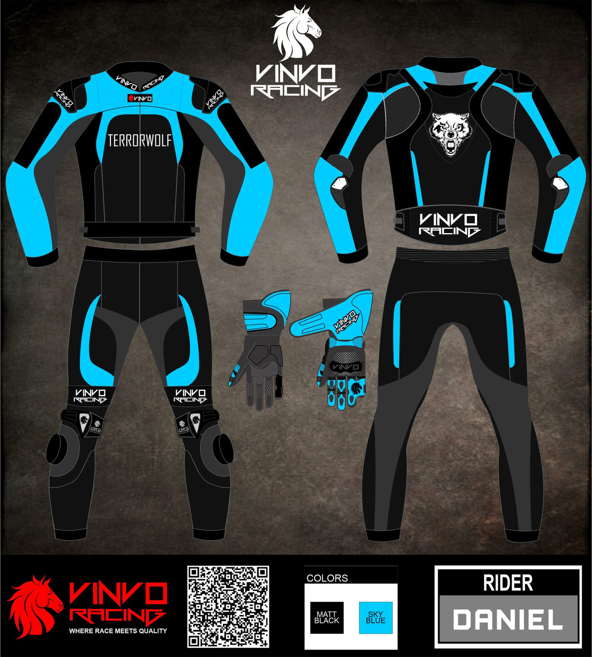 Custom Kangaroo Leather Race Suit design 197