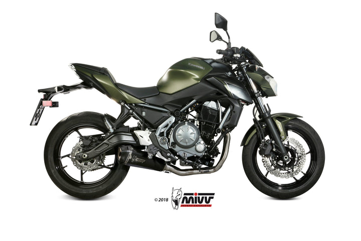 MIVV Delta Race Black Full System Exhaust (K.044.LDRB) for 2017-2022 Kawasaki Ninja 650/Z650