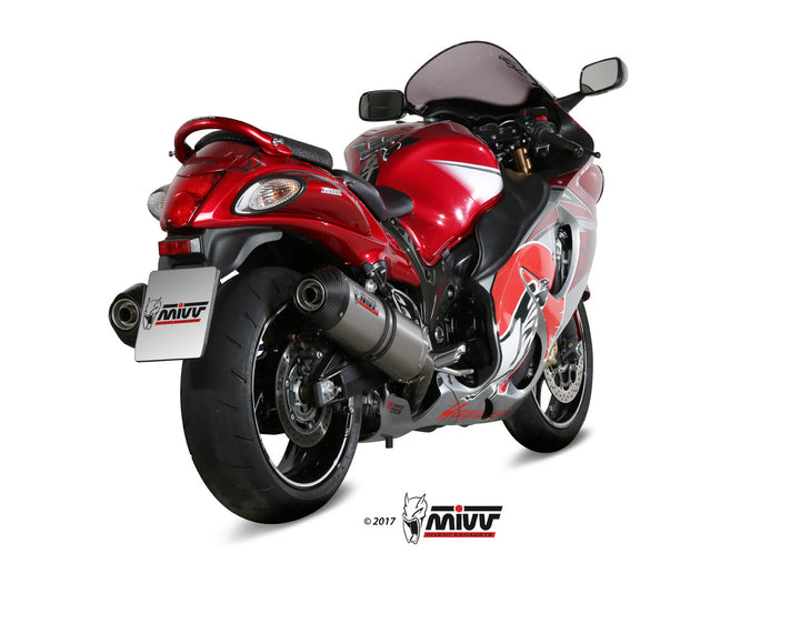 MIVV Oval Titanium Slip-On Exhaust (S.052.LNC) for 2008-2017 Suzuki GSX-R1300 Hayabusa