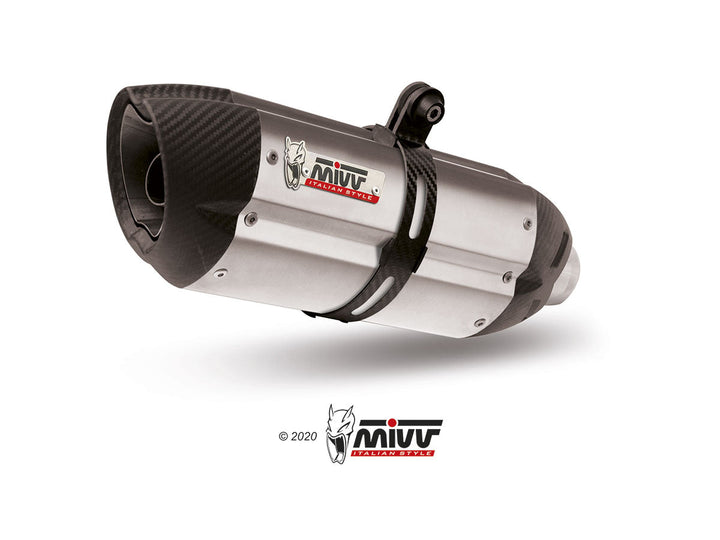 MIVV Suono Stainless Slip-On Exhaust with Carbon Caps (K.020.L7) for 2007-2009 Kawasaki Z1000