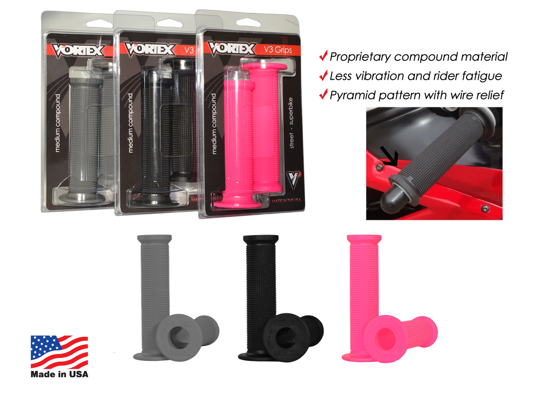 Vortex Superbike Grip — Black/Gray Graphite/Pink