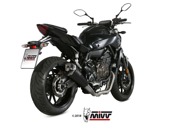 MIVV Delta Race Black Full System Exhaust, High Position (Y.045.LDRB) for 2014-2022 Yamaha MT-07