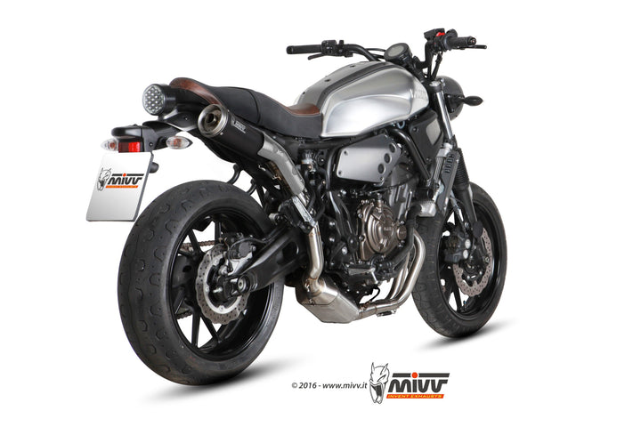 MIVV Ghibli Black Full System Exhaust, High Position (Y.052.LGB) for 2016-2022 Yamaha XSR700