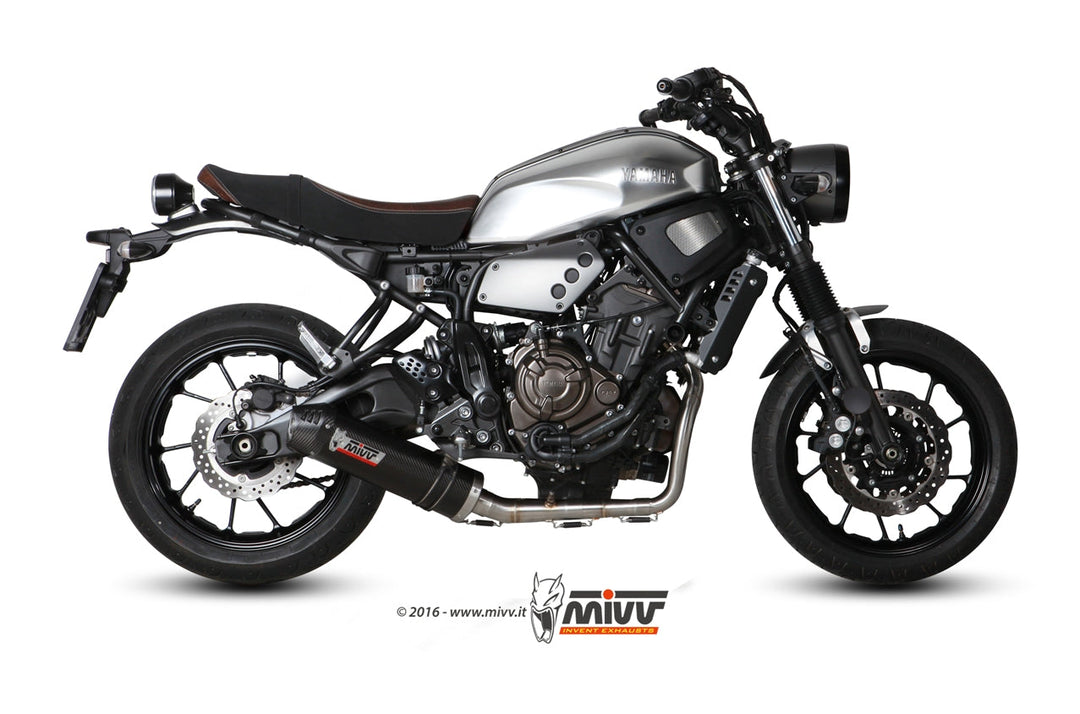 MIVV Oval Carbon Full System Exhaust with Carbon Cap (Y.053.L3C) for 2016-2022 Yamaha XSR700