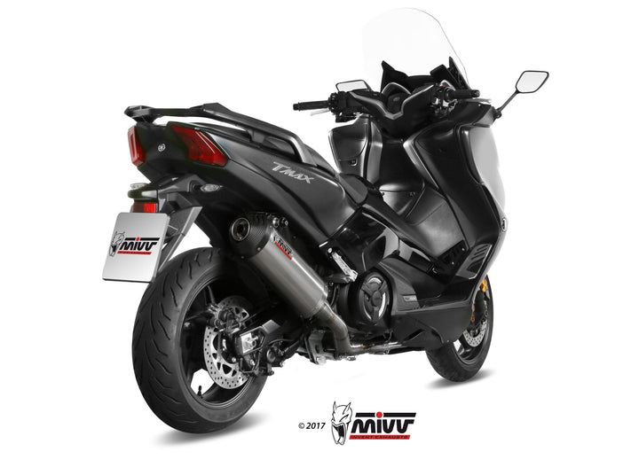 MIVV Oval Titanium Full System Exhaust with Carbon Cap (Y.061.LNC) for 2017-2021 Yamaha T-Max 530/560