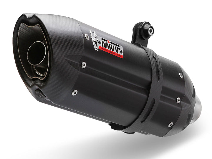 MIVV Suono Black Slip-On Exhaust with Carbon Caps (Y.063.L9) for 2017-2022 Yamaha YZF R6